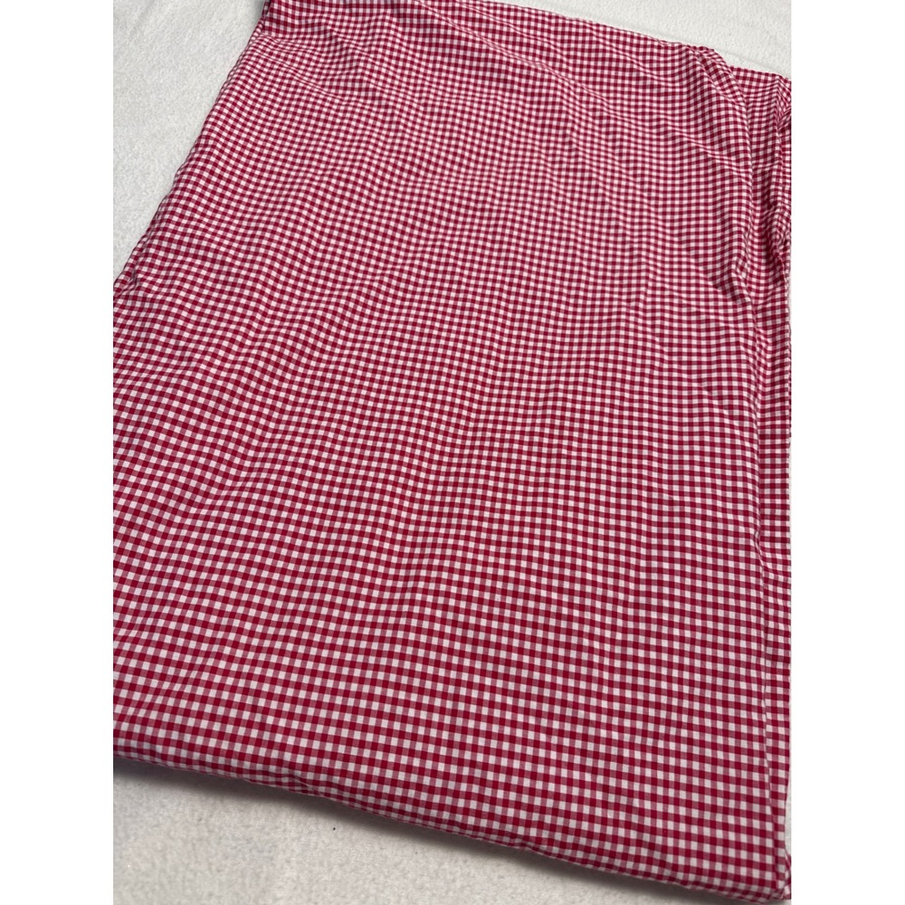 Pottery Barn Kids Flat Sheet Twin Red White Gingham Check 100% Cotton Farmhouse
